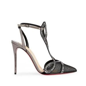 Christian Louboutin Black and Silver Heels